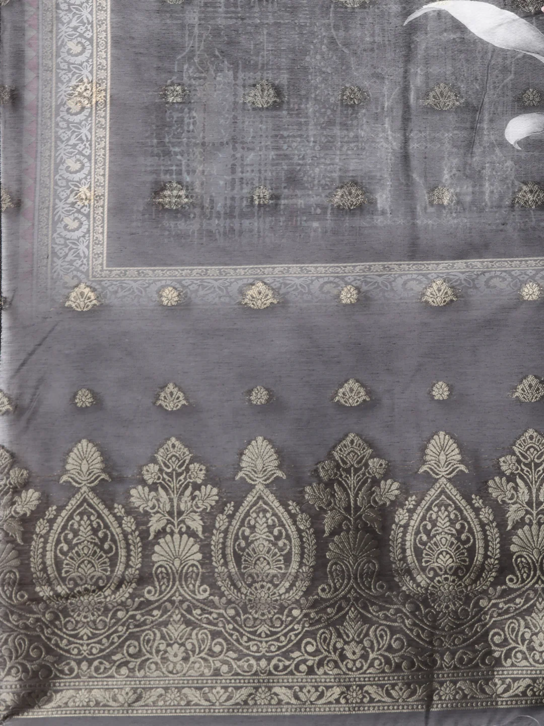 Neerus Black Regular Straight Floral Kurta And Trousers With Dupatta - Image 7