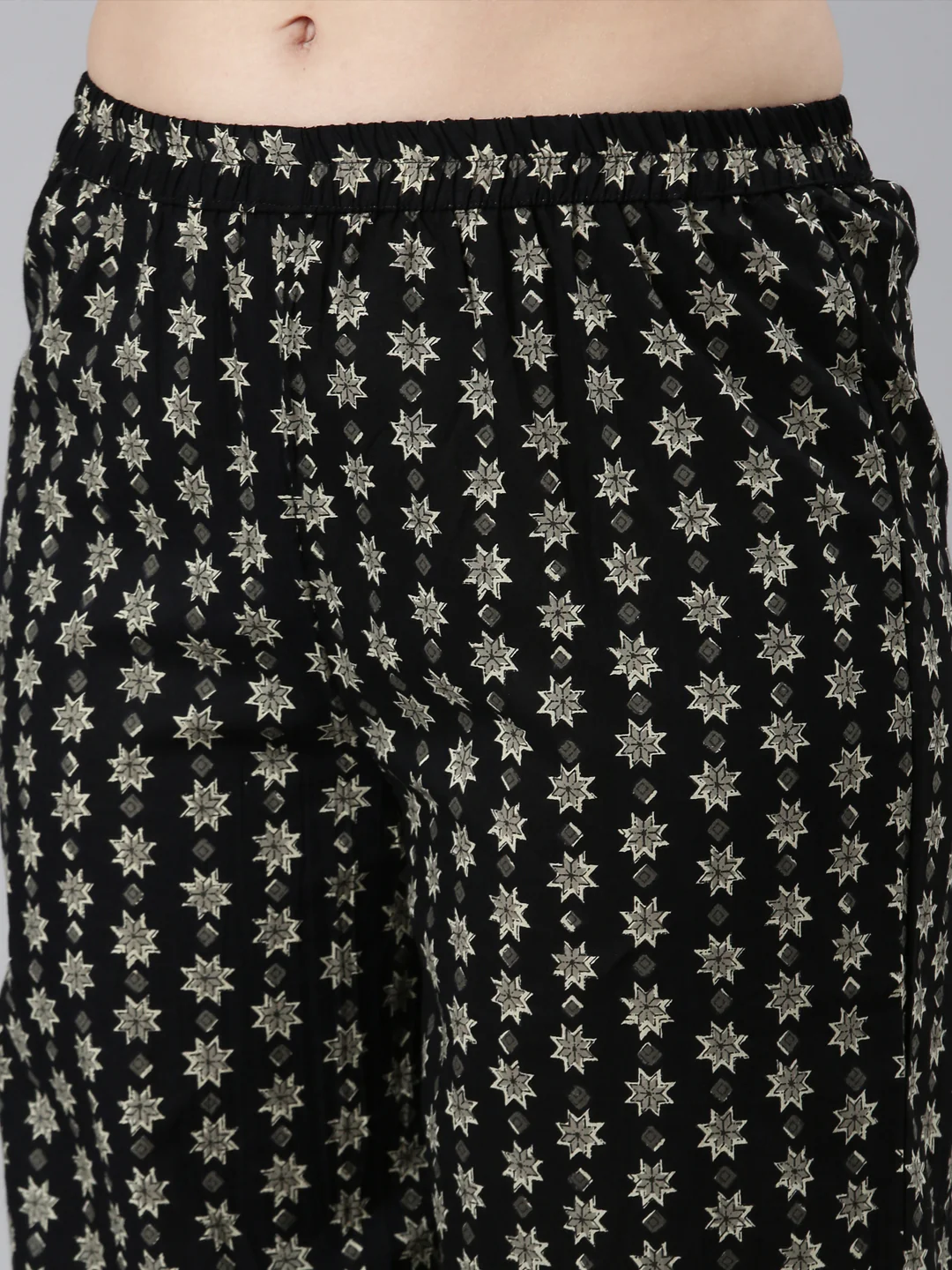 Neerus Black Regular Straight Floral Kurta And Trousers With Dupatta - Image 5