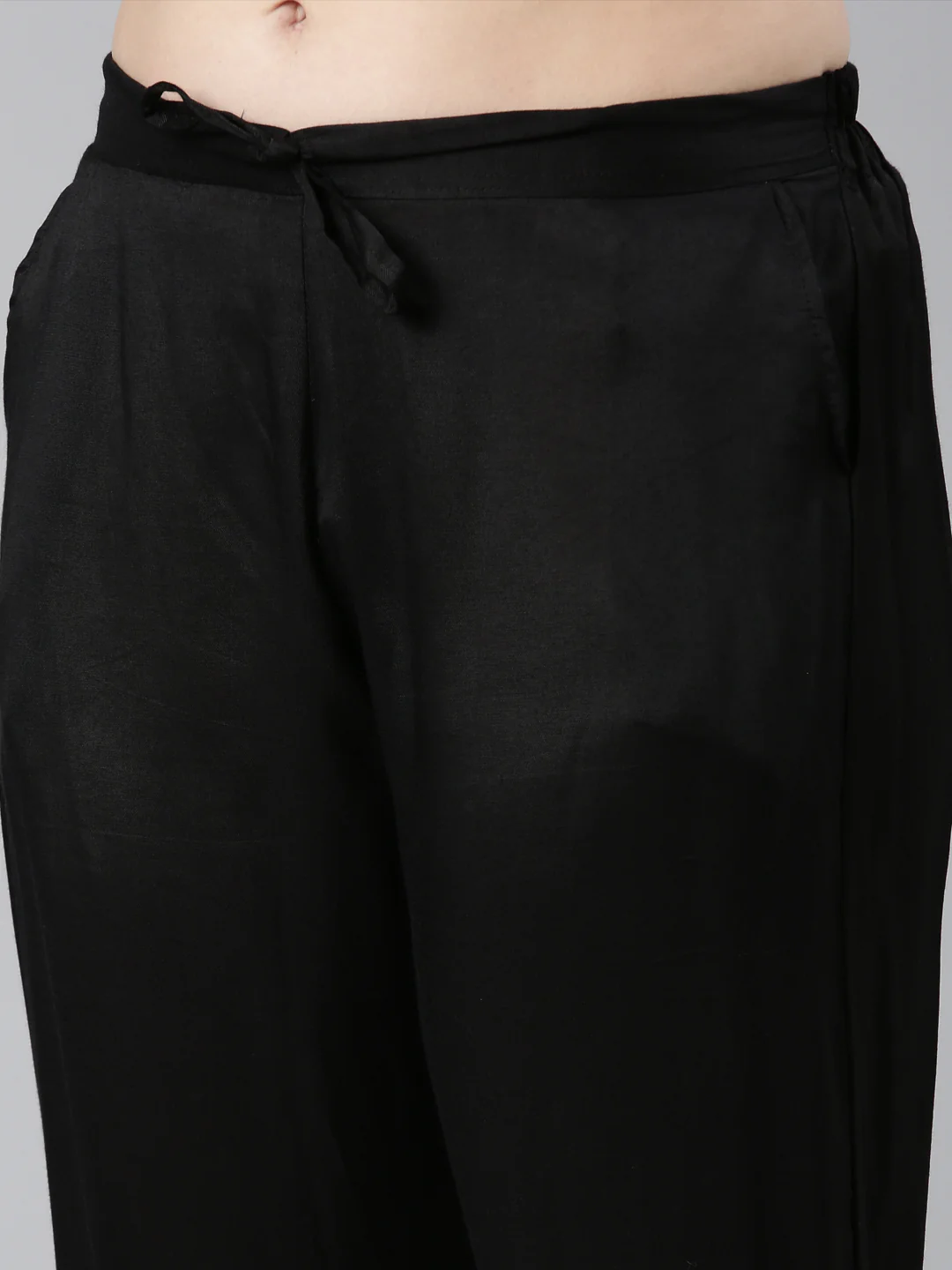 Neerus Black Regular Straight Floral Kurta And Trousers With Dupatta - Image 5