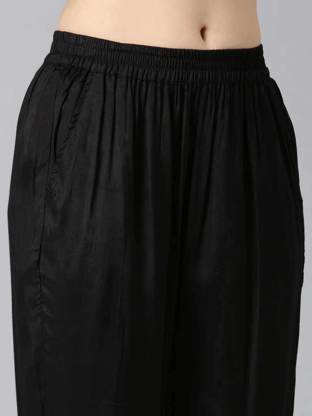 Neerus Black Regular Straight Paisley Kurta And Trousers With Dupatta - Image 6