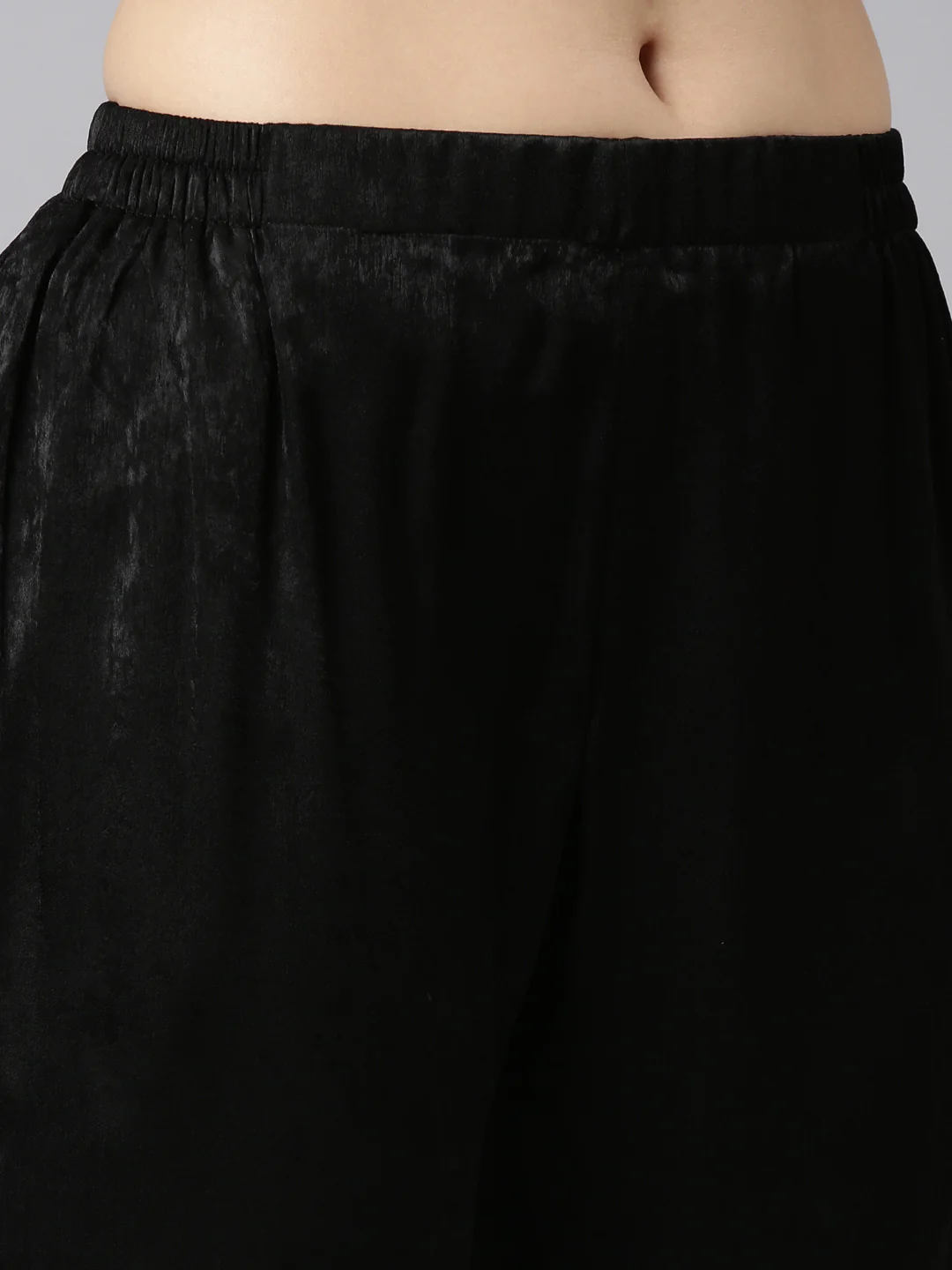 Neerus Black Regular Straight Solid Kurta And Trousers - Image 6