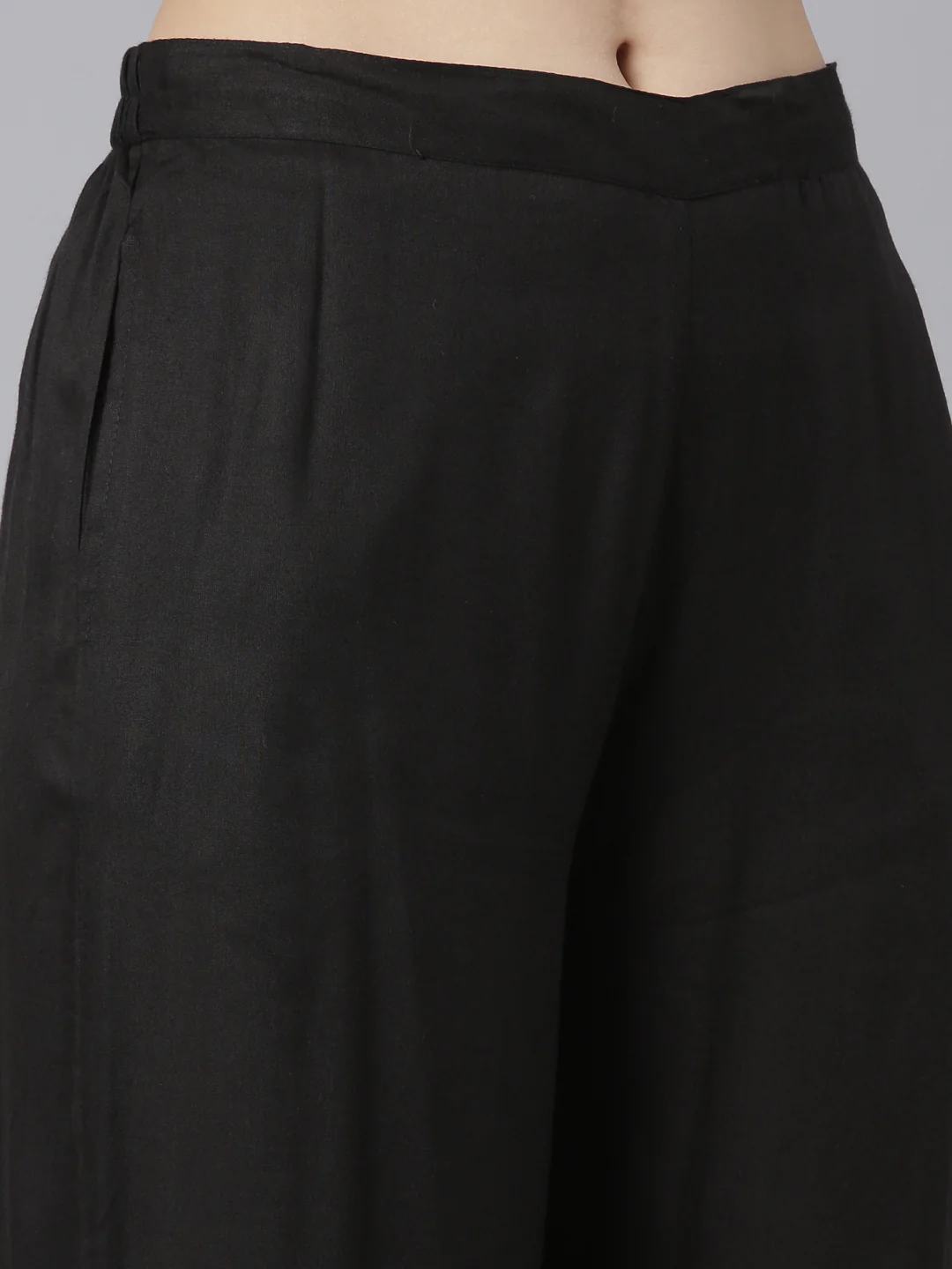 Neerus Black Regular Straight Tribal Top And Salwar With Jacket - Image 6