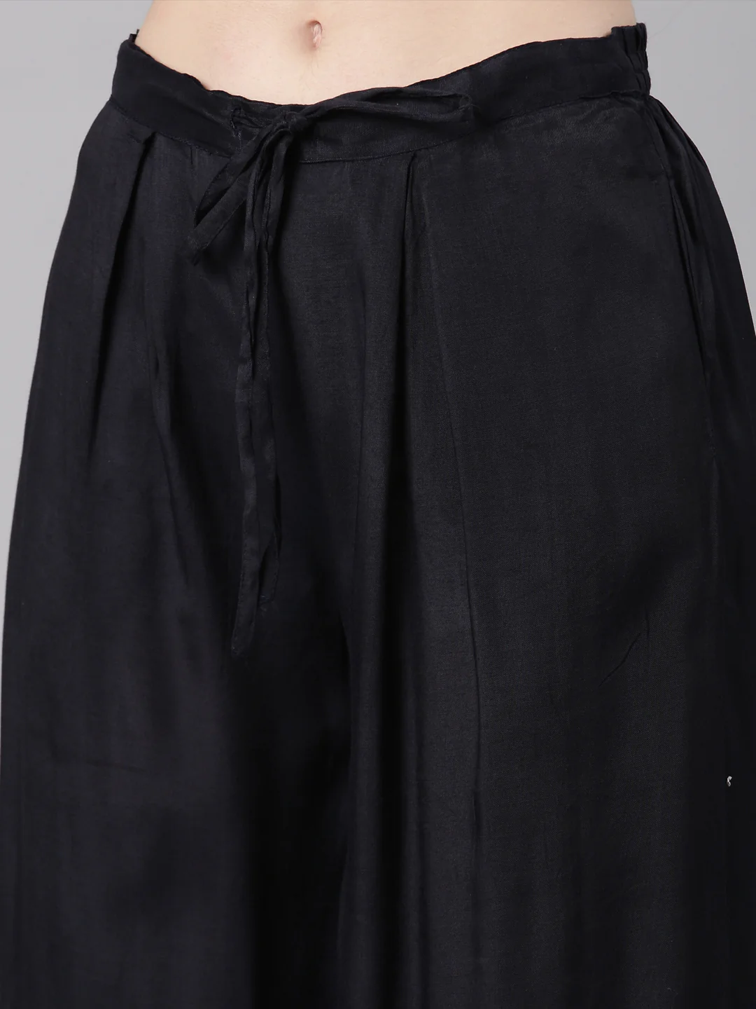 Neerus Black Straight Casual Animal Kurta and Palazzo - Image 7