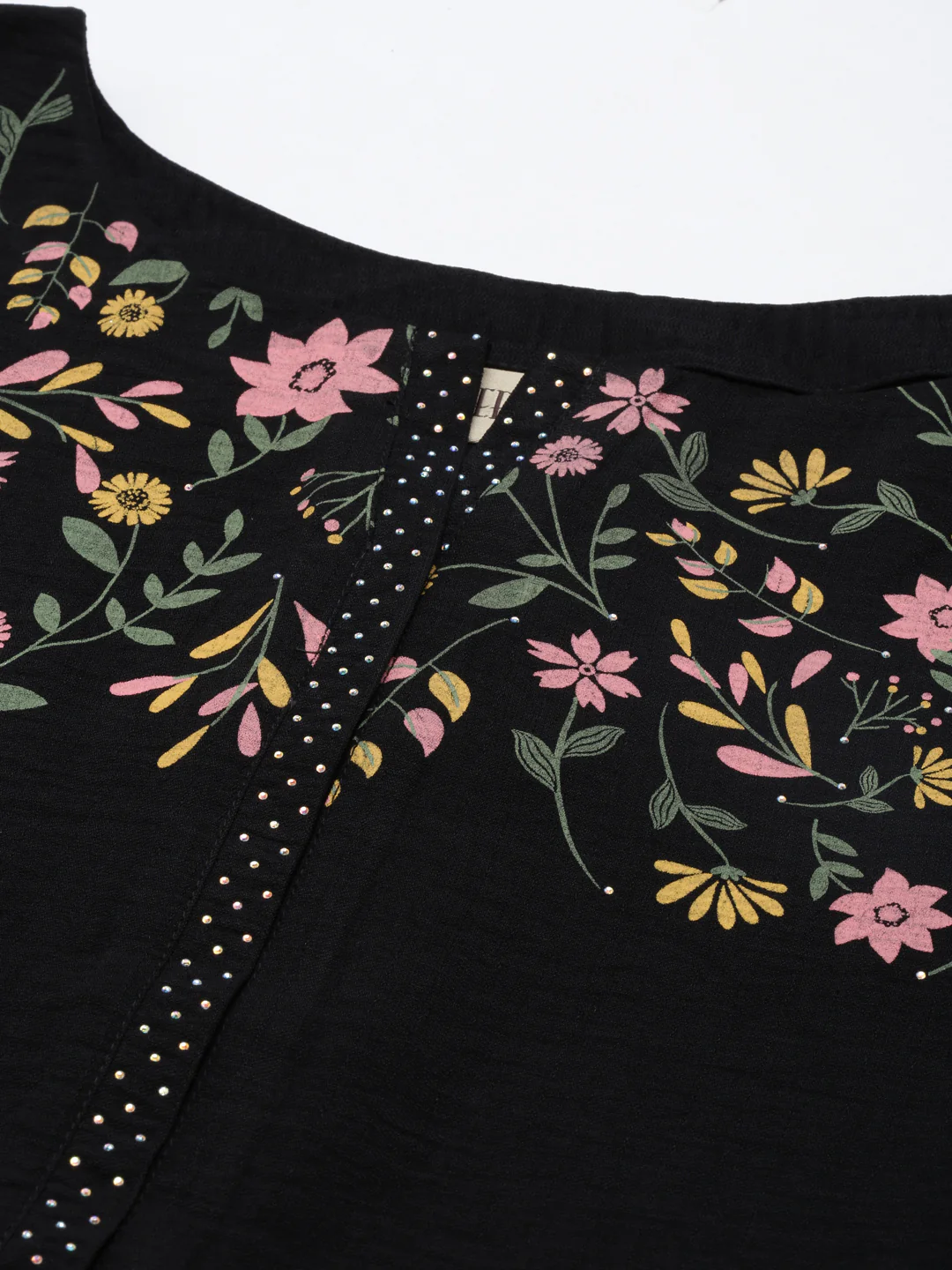 Neerus Black Straight Straight Cotton Kurta - Image 6