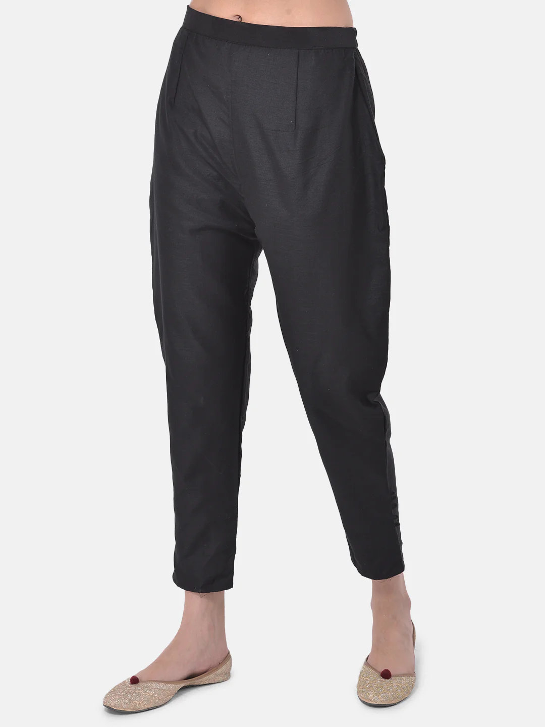 Neerus Black Textured Kurta With Pant & Dupatta - Image 6