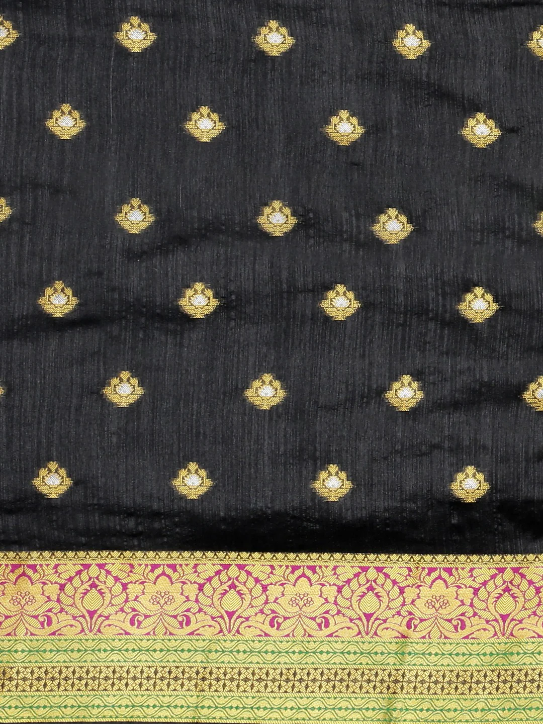 Neerus Black Textured Saree With Blouse - Image 3