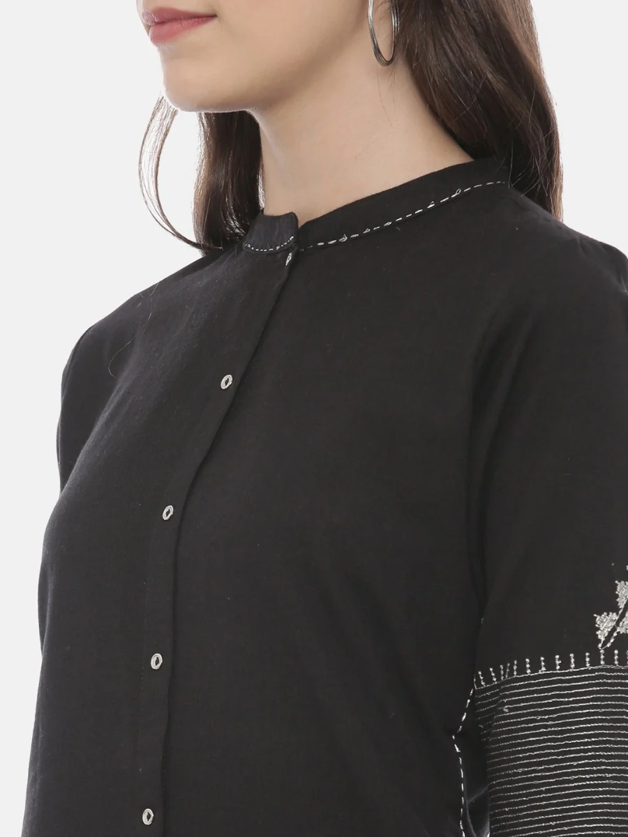 Neerus Black & White Zari Kurta & Palazzo Set - Image 2