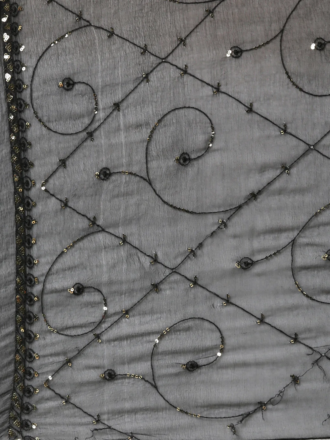 Neerus Black Yoke Design Straight Kurta and Trousers With Dupatta - Image 7