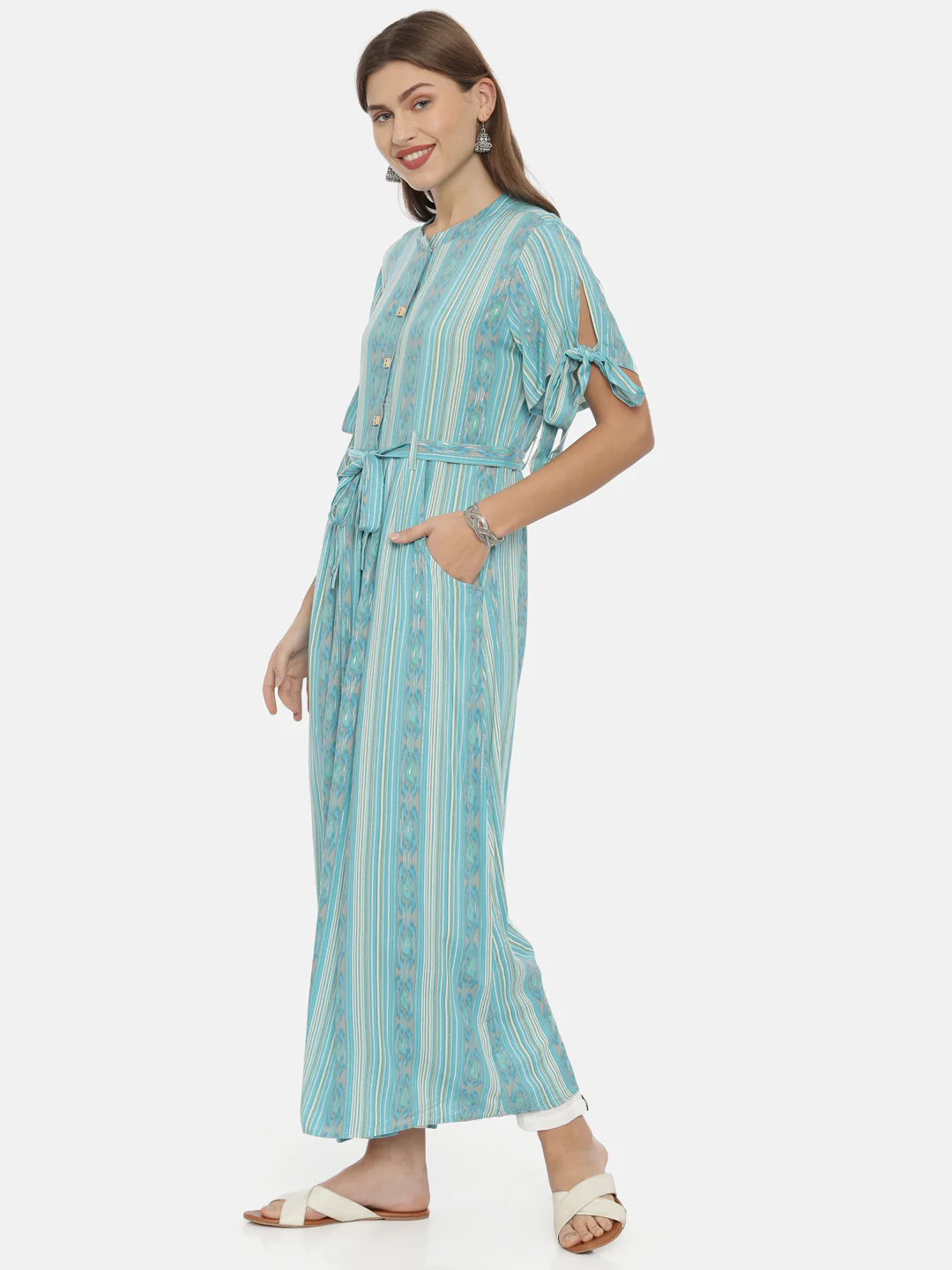 Neerus Blue Anarkali Kurta - Image 3