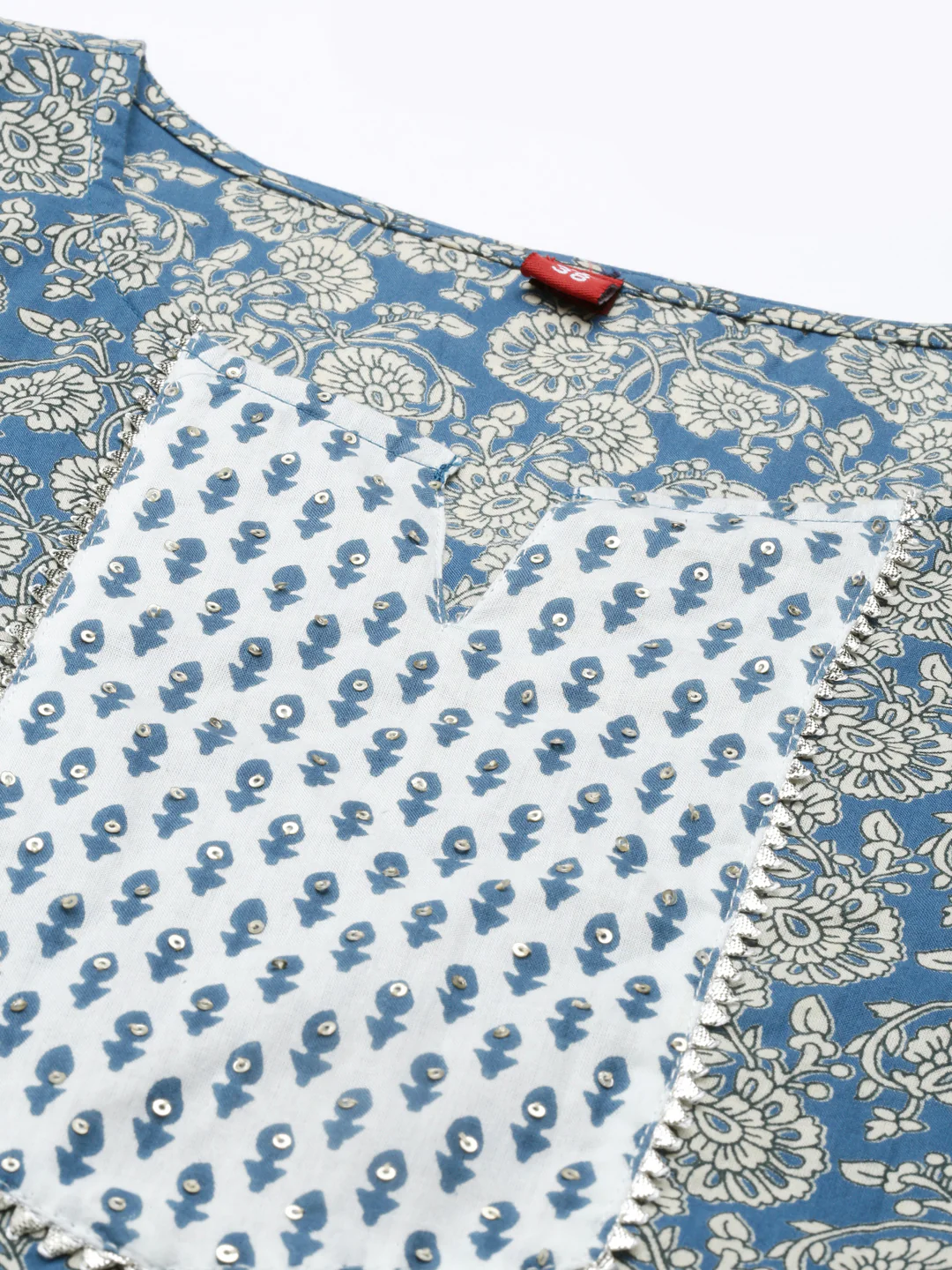 Neerus Blue Color Cotton Fabric Kurta - Image 2