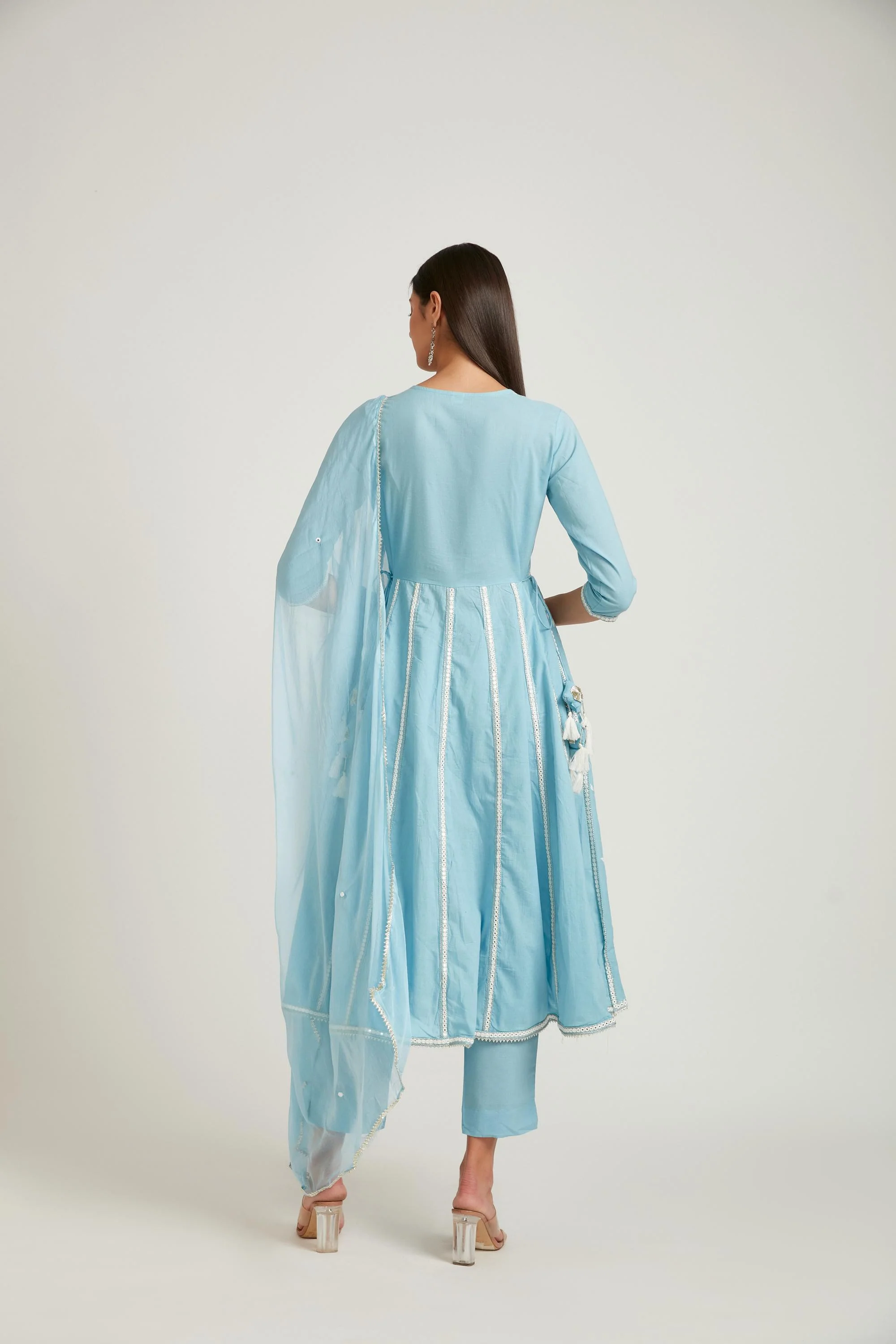 Neerus Blue Color Cotton Fabric Salwar Kameez - Image 3