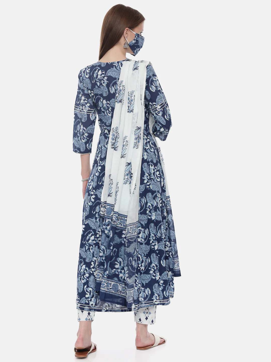 Neerus Blue Color Cotton Fabric Suit-Pant - Image 6