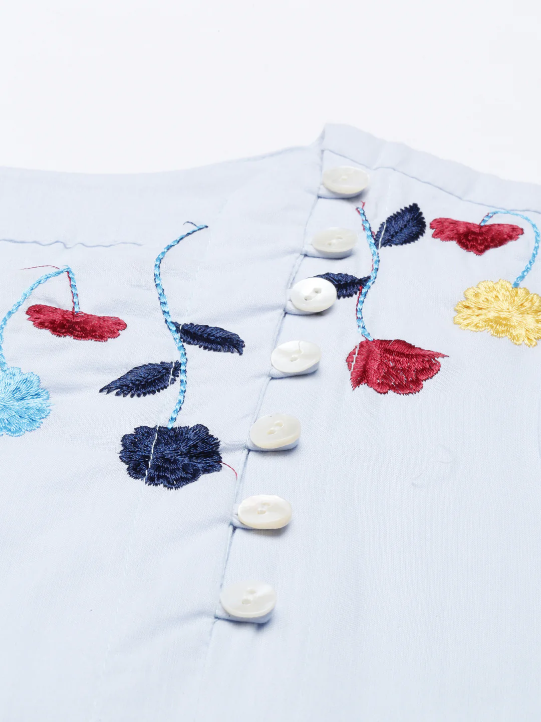 Neerus Blue Color Cotton Fabric Tunic - Image 2
