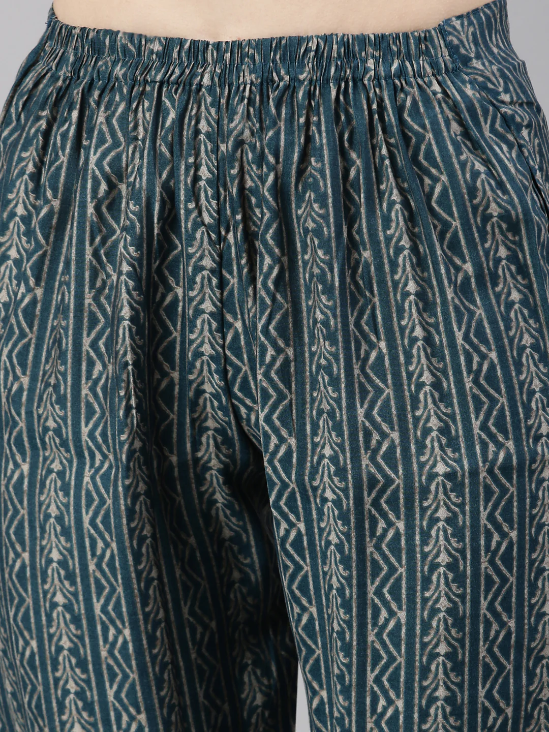 Neerus Blue Color Dupion Silk Fabric Kurta Set - Image 9