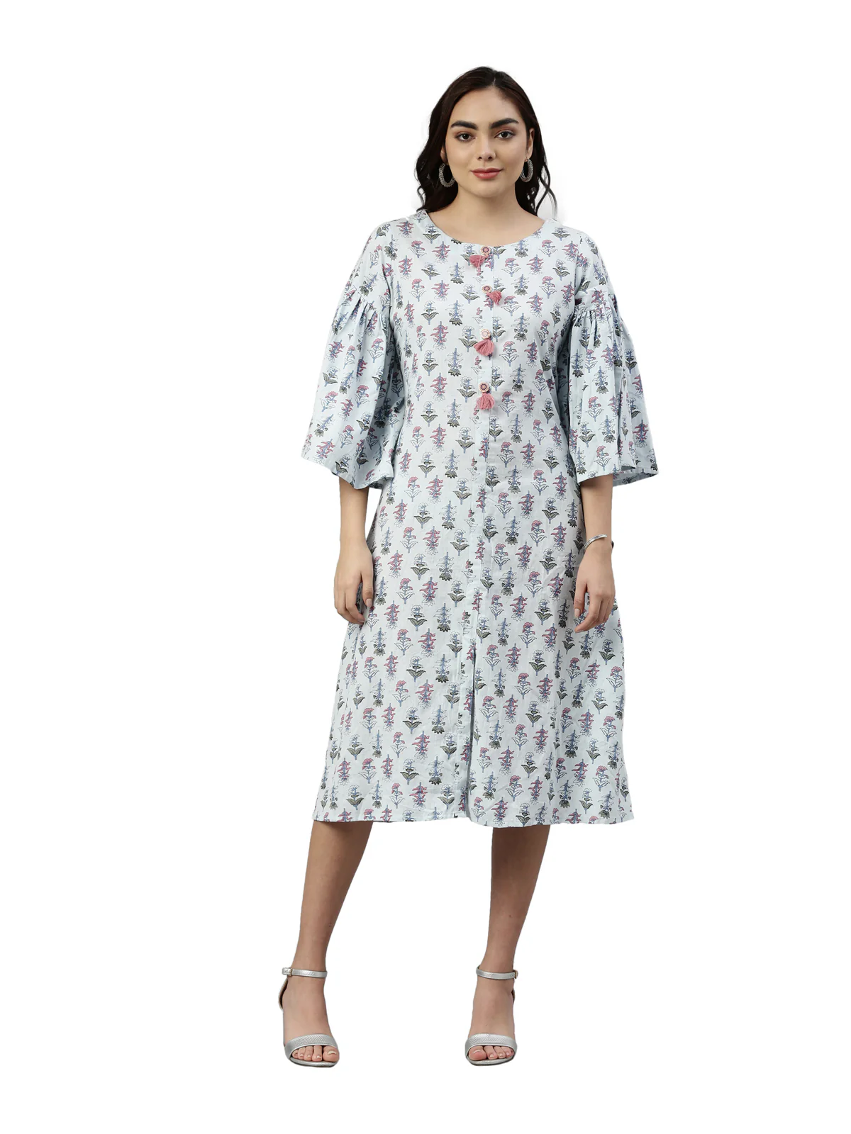 Neerus Blue Color Flex Fabric Kurta