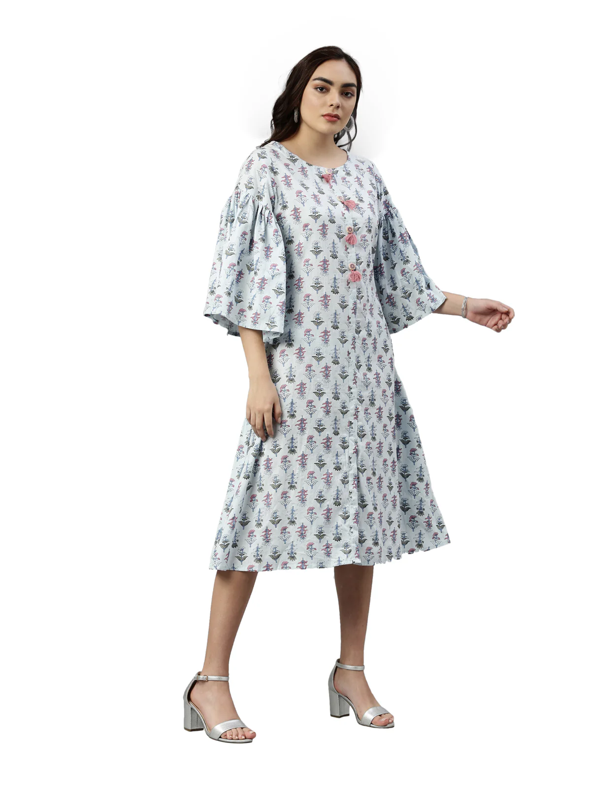Neerus Blue Color Flex Fabric Kurta - Image 4