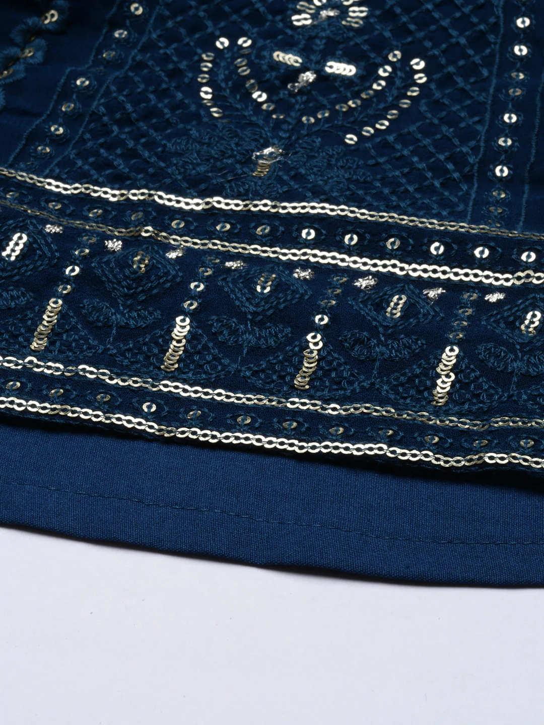 Neerus Blue Color Georgette Fabric Suit-Short Anarkali - Image 9