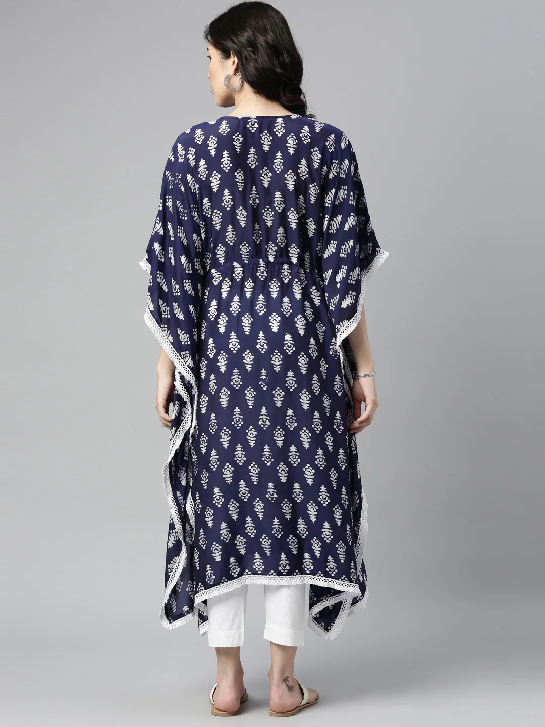 Neerus Blue Color Muslin Fabric Kurta - Image 2