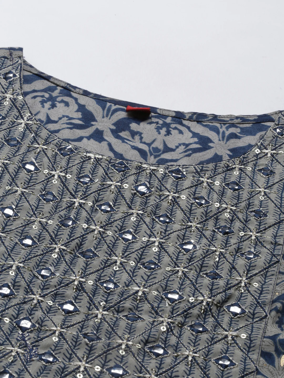 Neerus Blue Color Muslin Fabric Kurta Set - Image 2