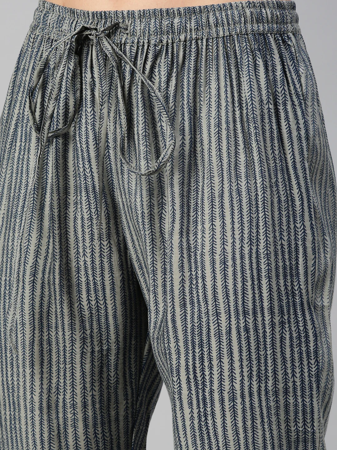 Neerus Blue Color Muslin Fabric Kurta Set - Image 9