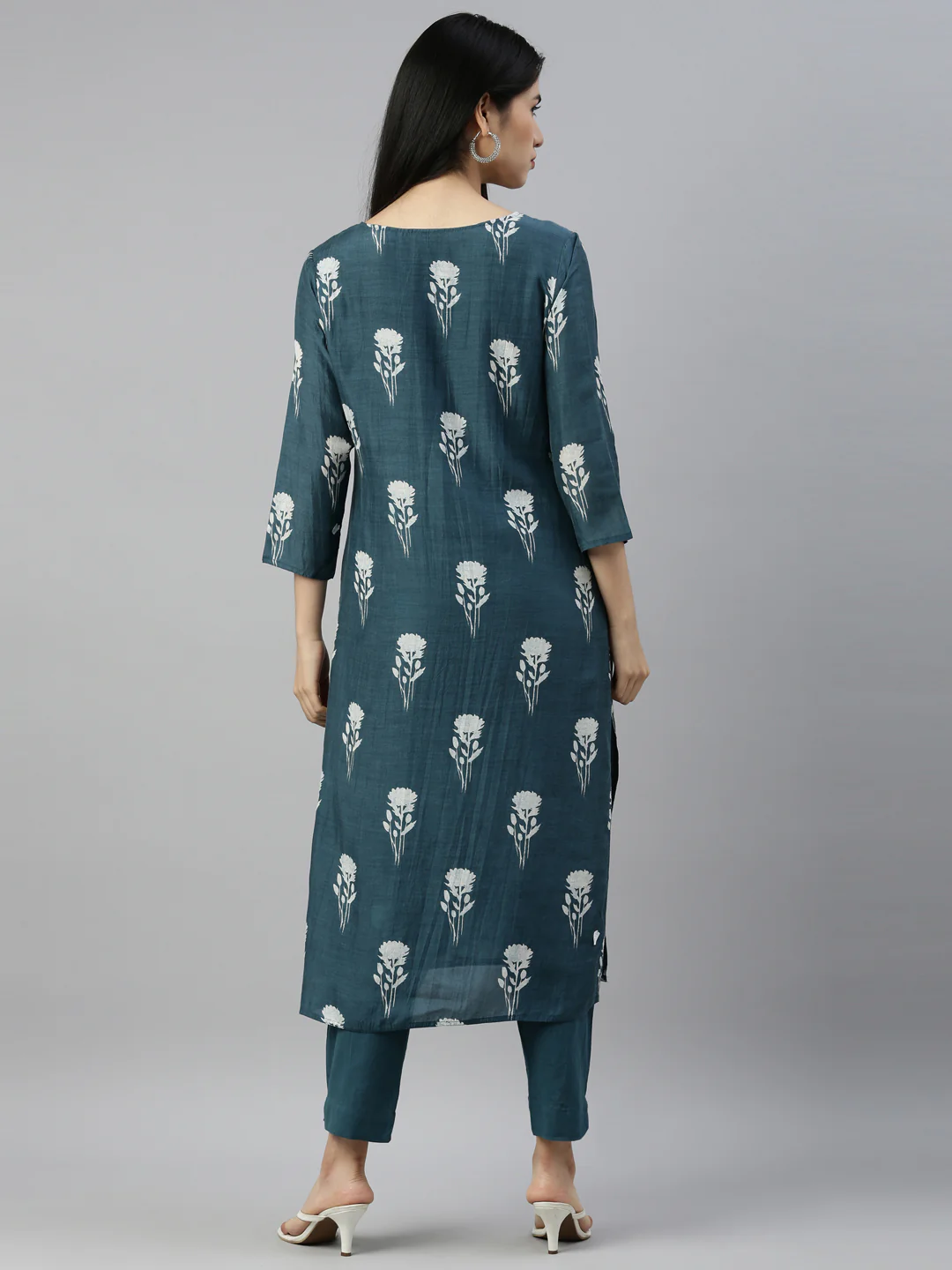 Neerus Blue Color Muslin Fabric Suit Set - Image 5