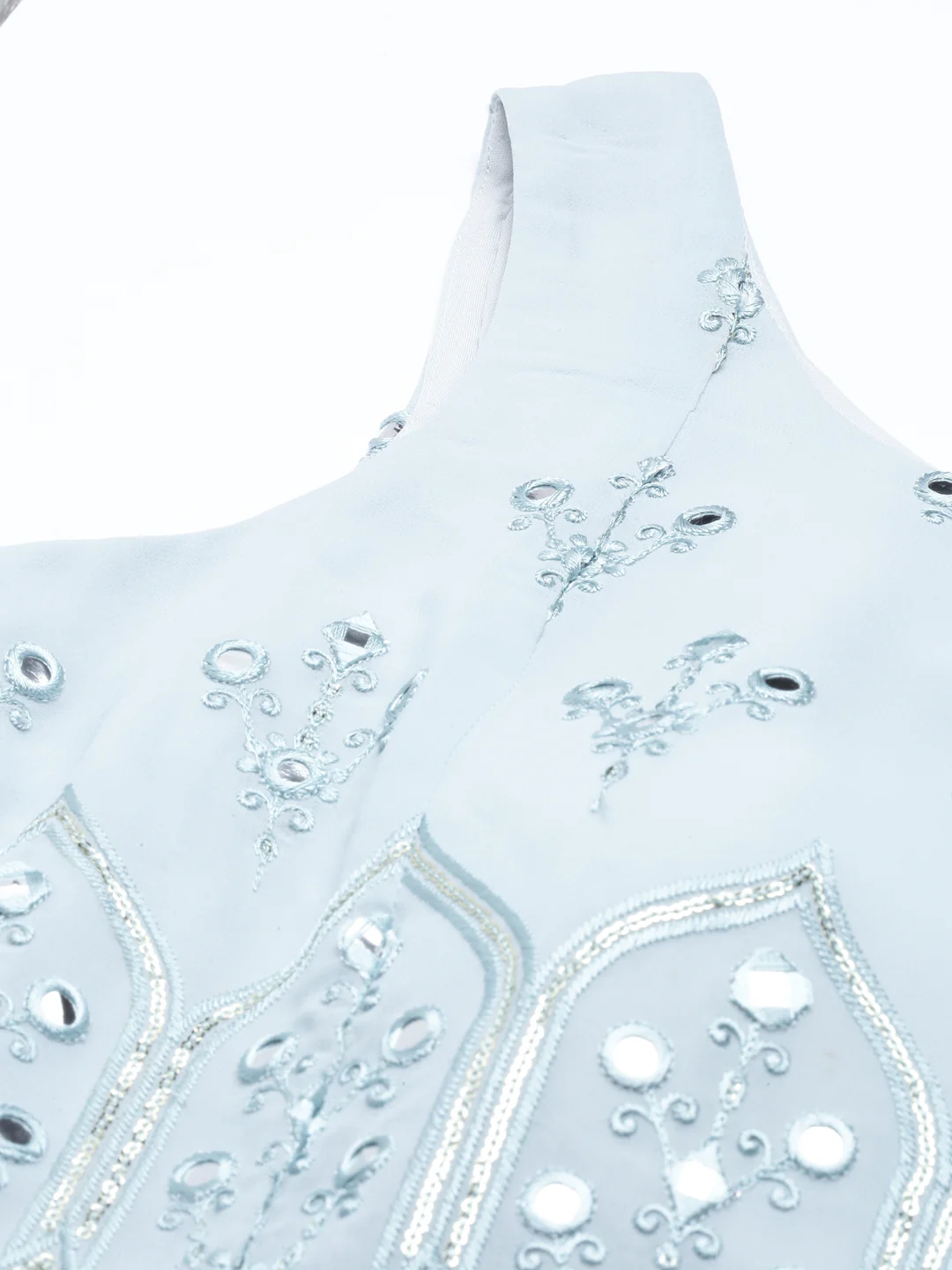 Neerus Blue Color Nett Fabric Gown - Image 13