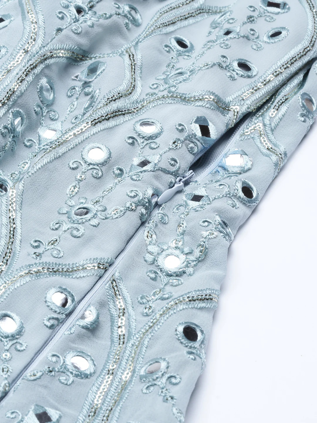 Neerus Blue Color Nett Fabric Gown - Image 34