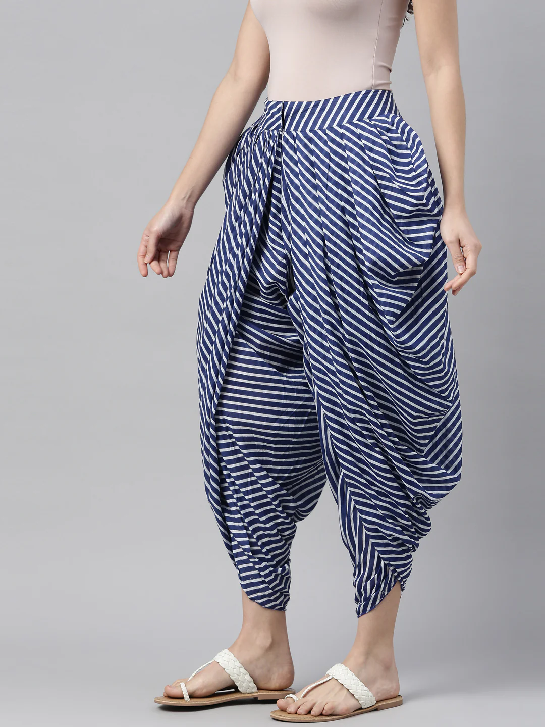 Neerus Blue Color Rayon Fabric Dhotti - Image 3