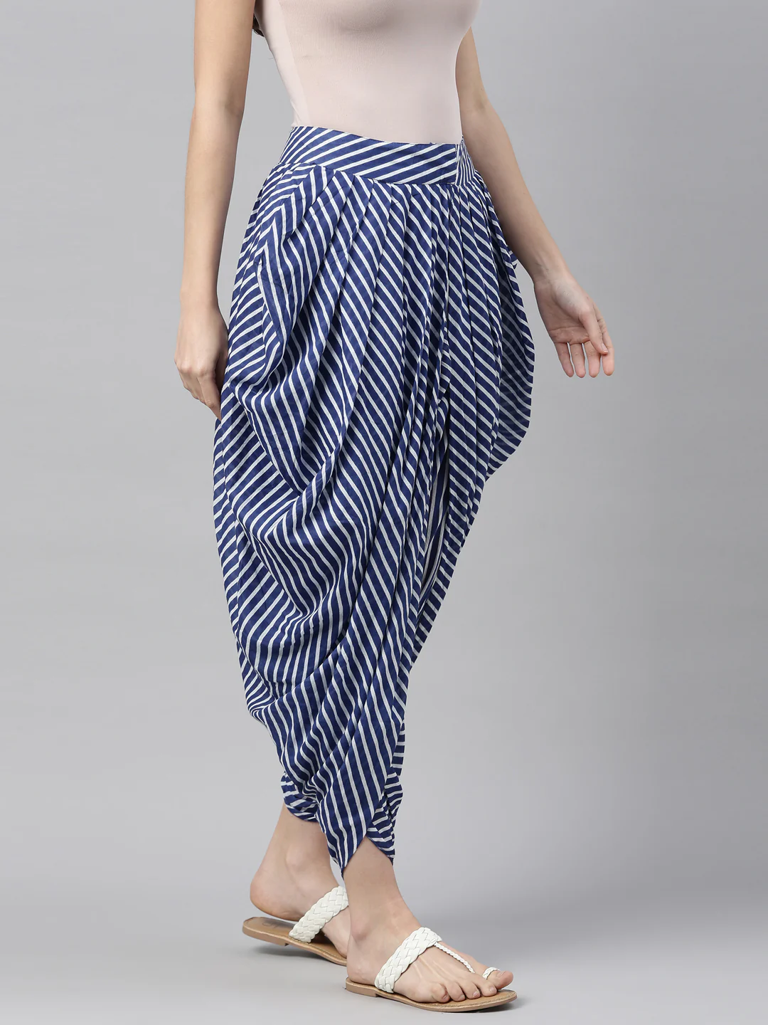 Neerus Blue Color Rayon Fabric Dhotti - Image 4