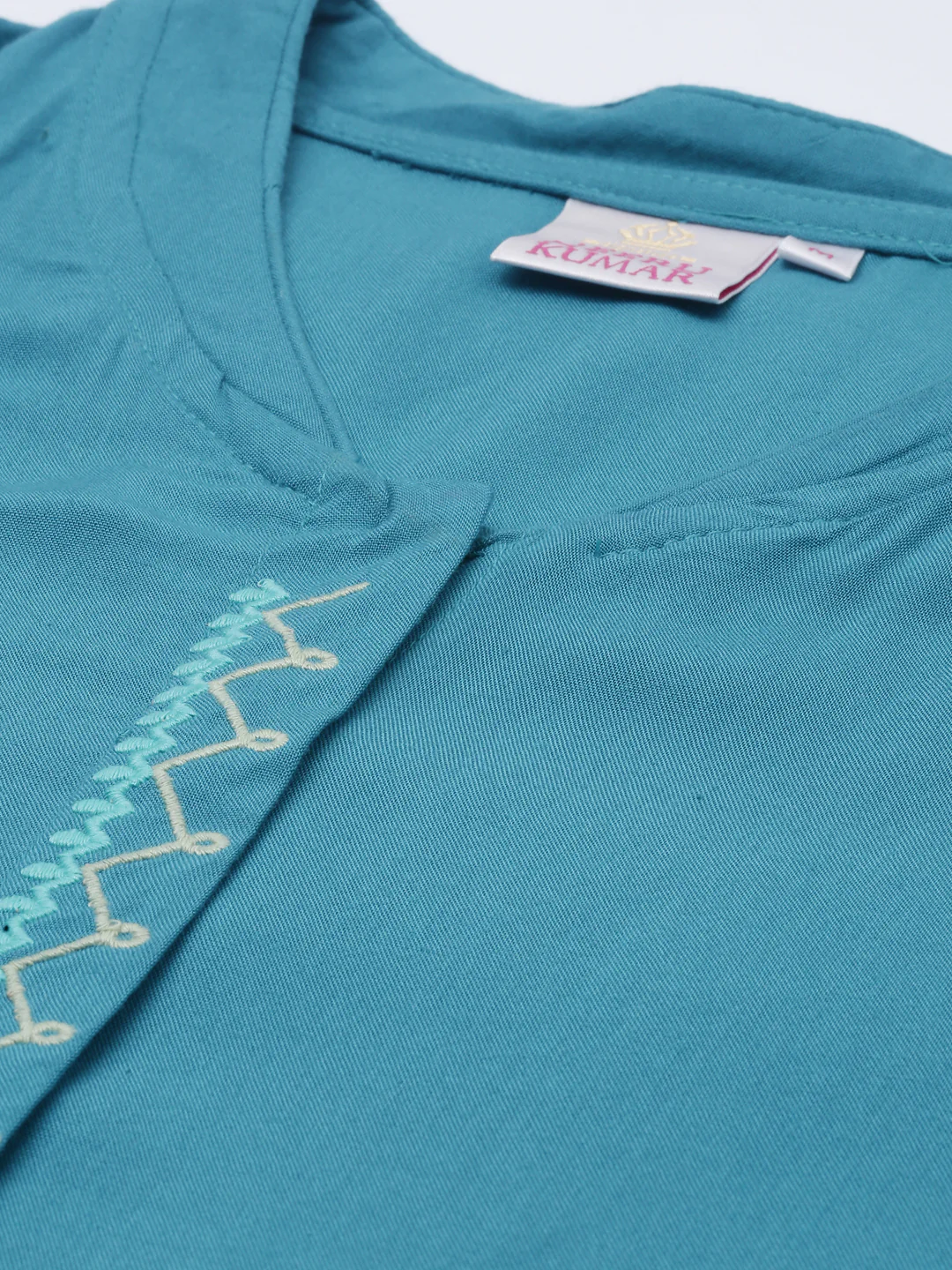 Neerus Blue Color Rayon Fabric Tunic - Image 3