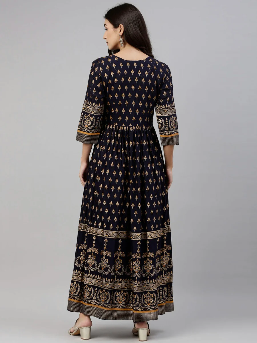 Neerus Blue Color Santoon Fabric Tunic - Image 5