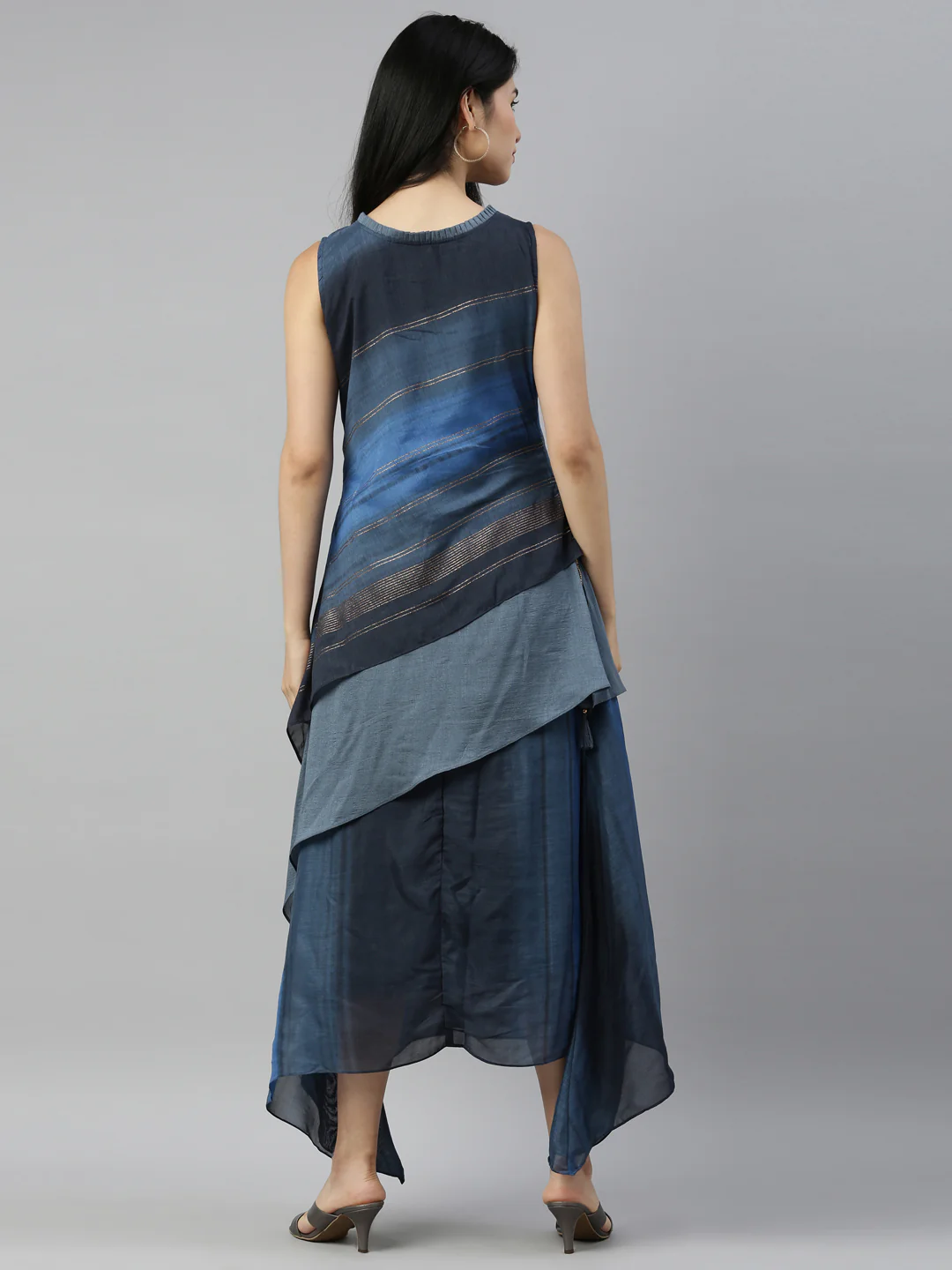 Neerus Blue Color Silk Fabric Kurta - Image 5