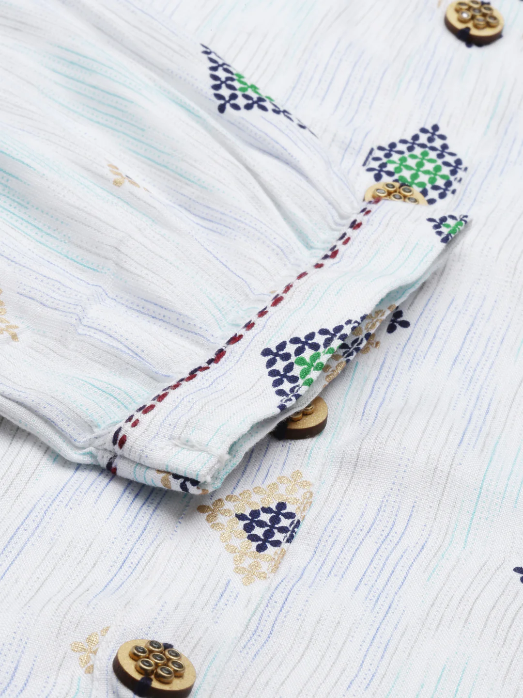 Neerus Blue Color Slub Rayon Fabric Kurta - Image 7