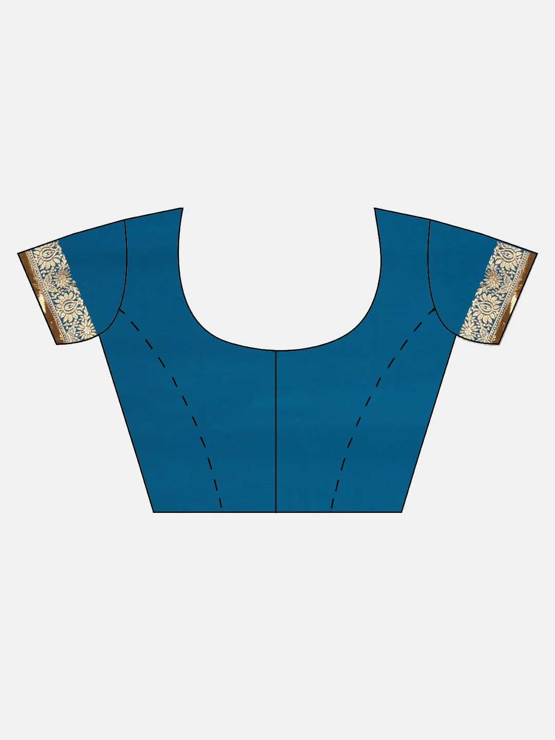 Neerus Blue Embroidered Saree With Blouse - Image 5
