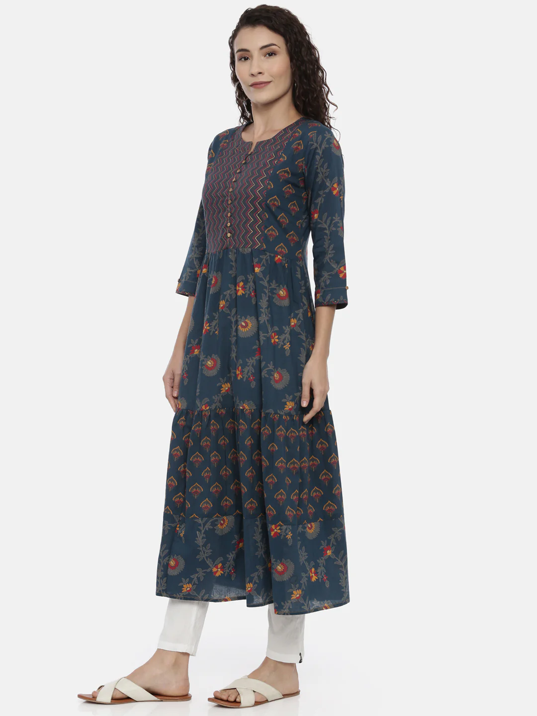 Neerus Blue Ethnic Motifs Printed Kurta - Image 2