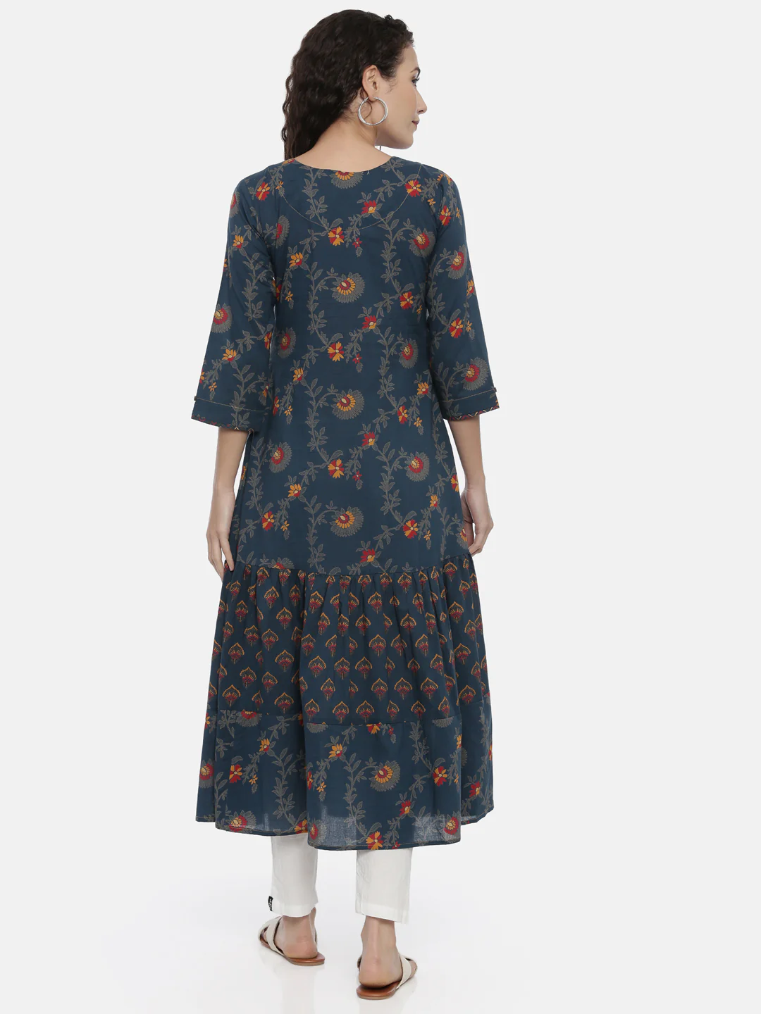 Neerus Blue Ethnic Motifs Printed Kurta - Image 3