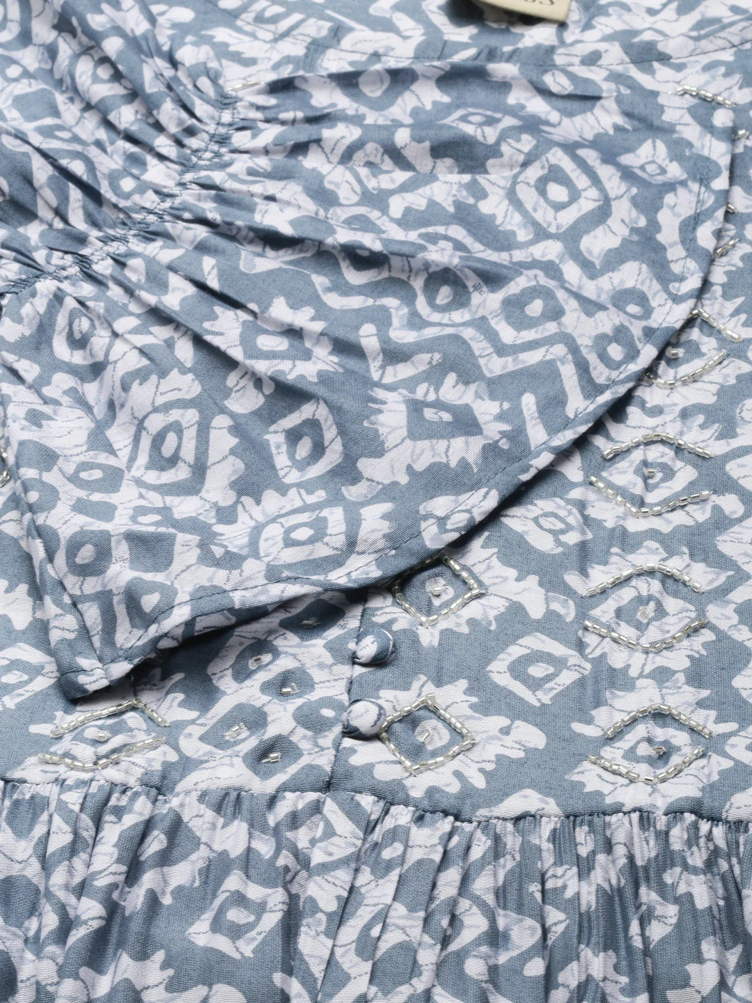 Neerus Blue Maxi Casual Printed Dresses - Image 5