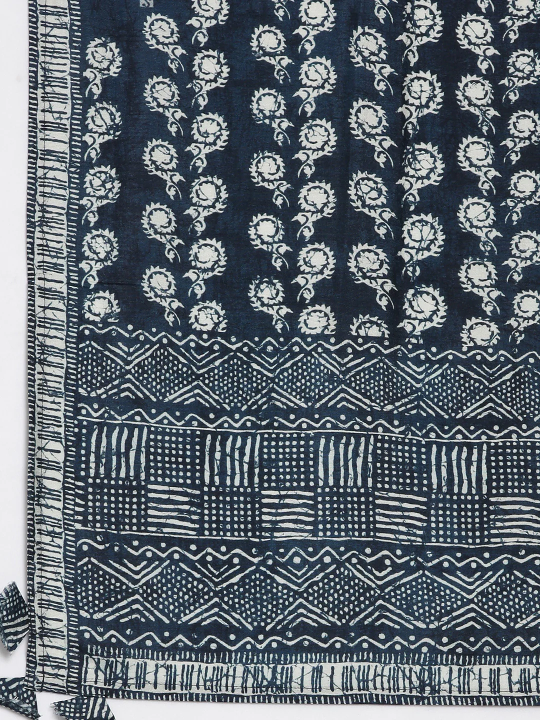 Neerus Blue Panelled Straight Kurta and Trousers With Dupatta - Image 7