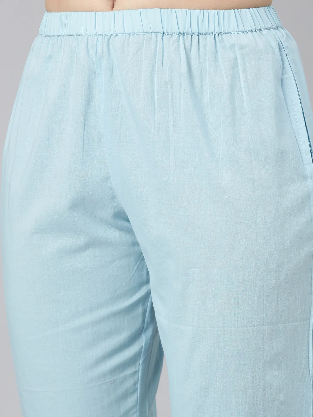 Neerus Blue Pleated Straight Embroidered Readymade Suits - Image 6