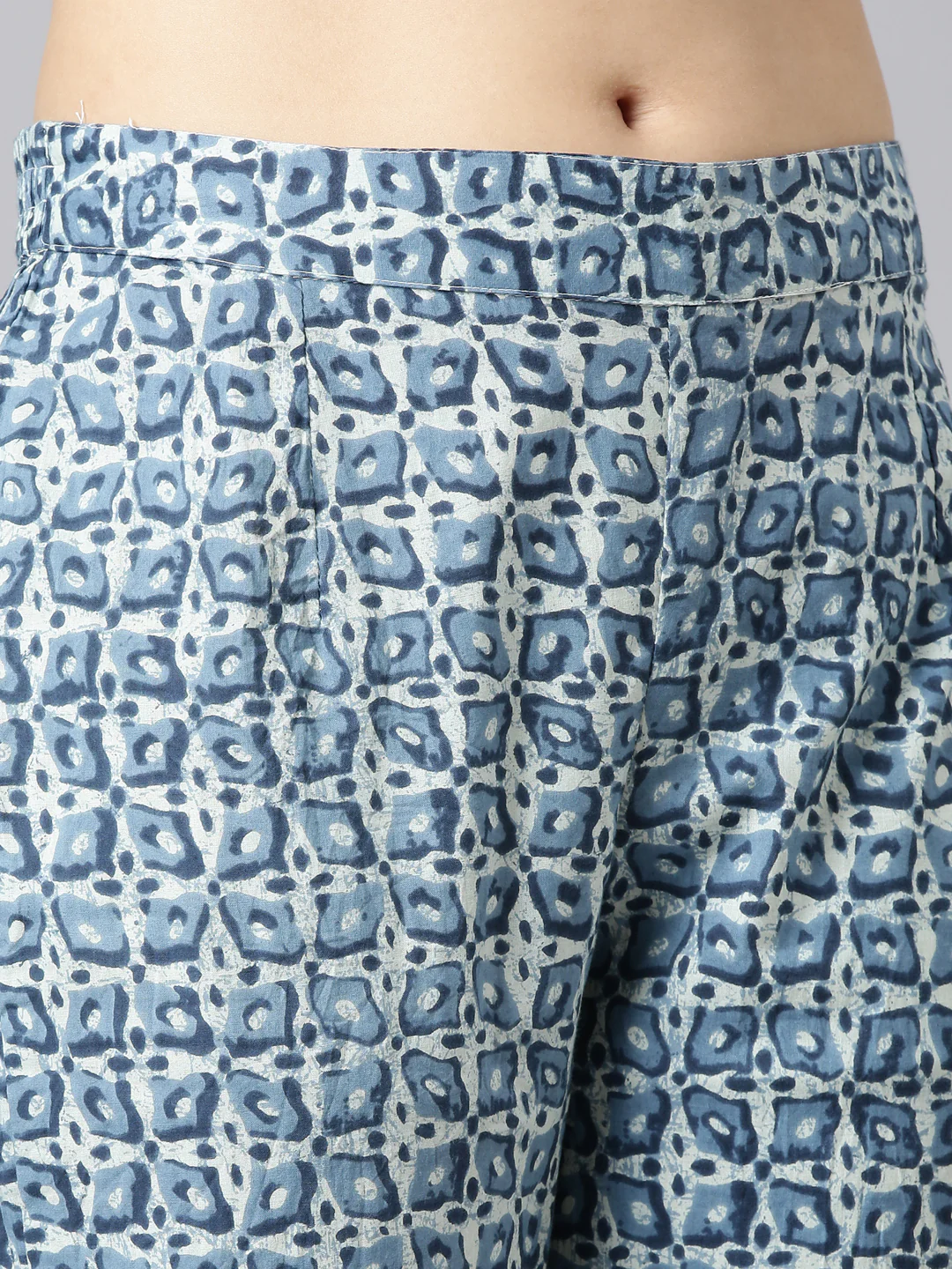 Neerus Blue Printed Anarkali Kurta and Trousers With Dupatta - Image 6