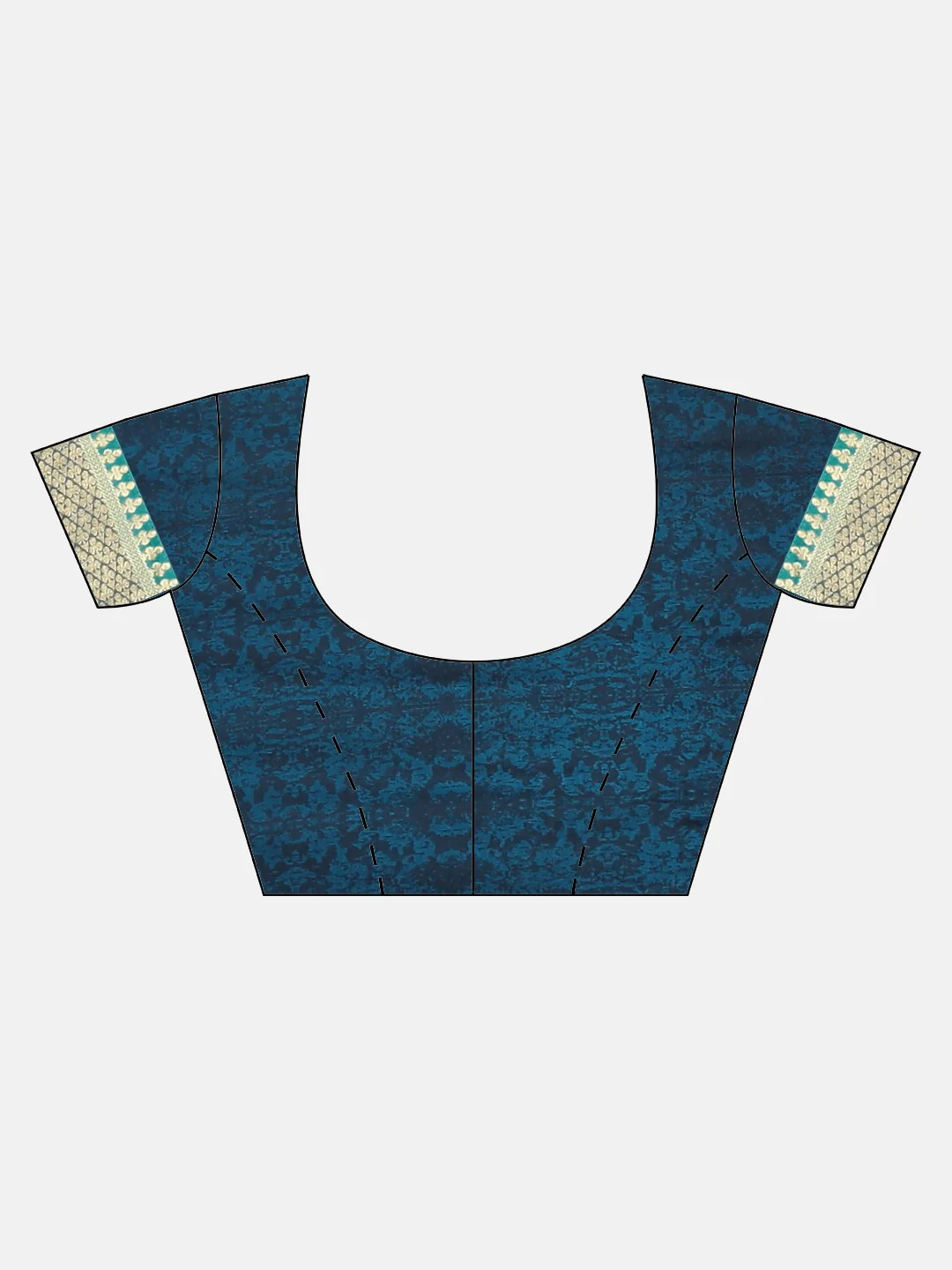 Neerus Blue Printed Saree With Blouse - Image 5