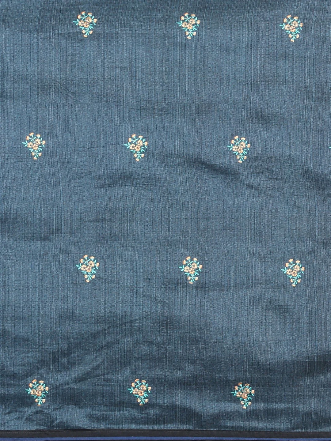 Neerus Blue Printed Saree With Blouse - Image 3