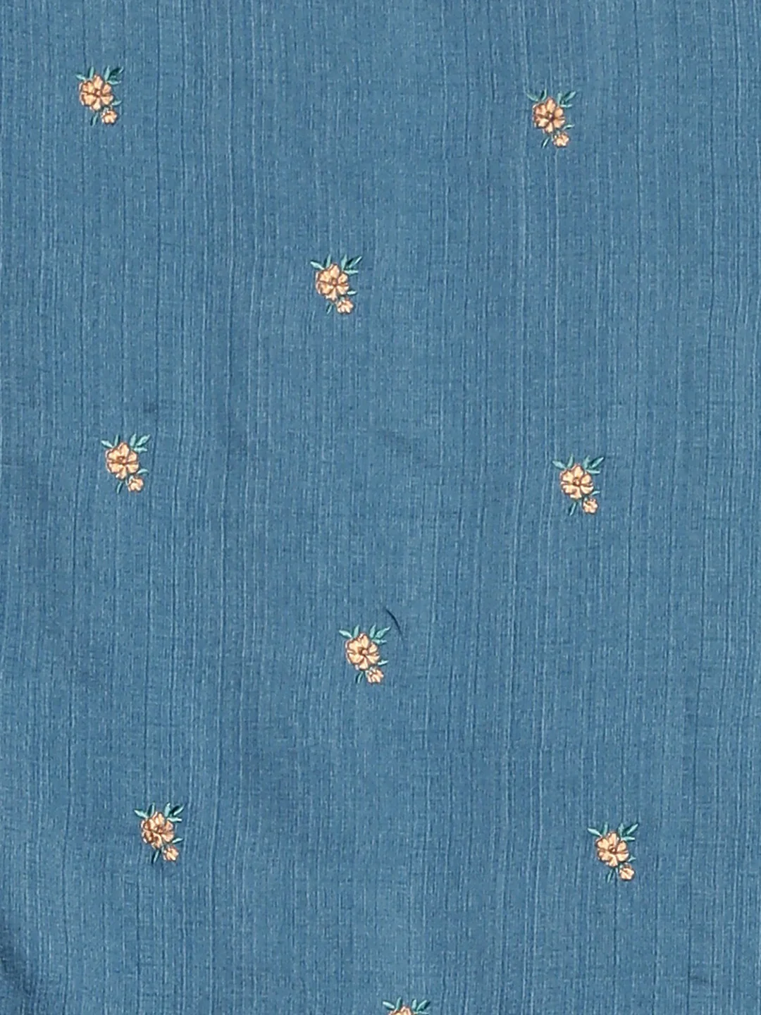 Neerus Blue Printed Saree With Blouse - Image 6