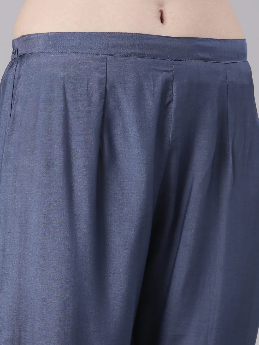 Neerus Blue Printed Straight Kurta and Trousers With Dupatta - Image 6