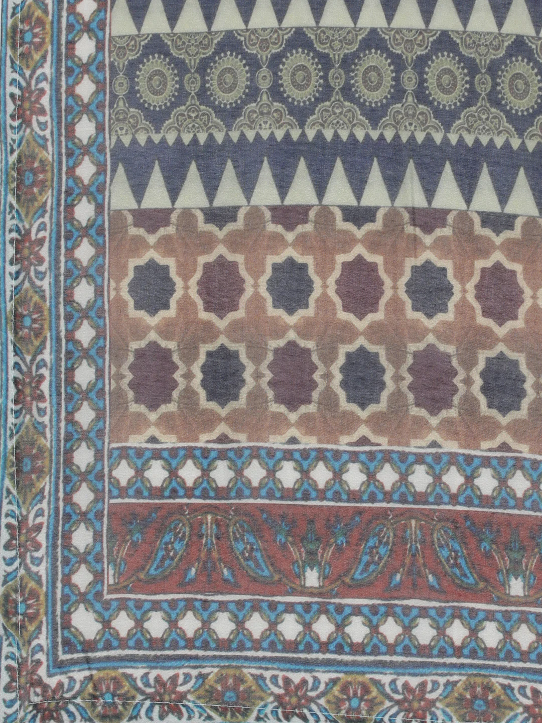 Neerus Blue Printed Straight Kurta and Trousers With Dupatta - Image 7