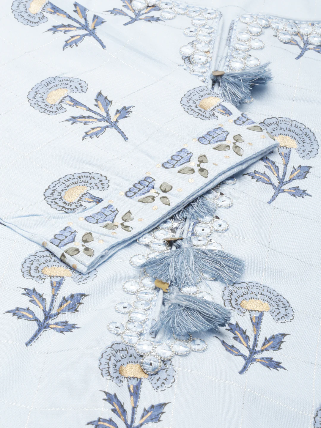 Neerus Blue Regular Calf Length Printed Readymade Suits - Image 5