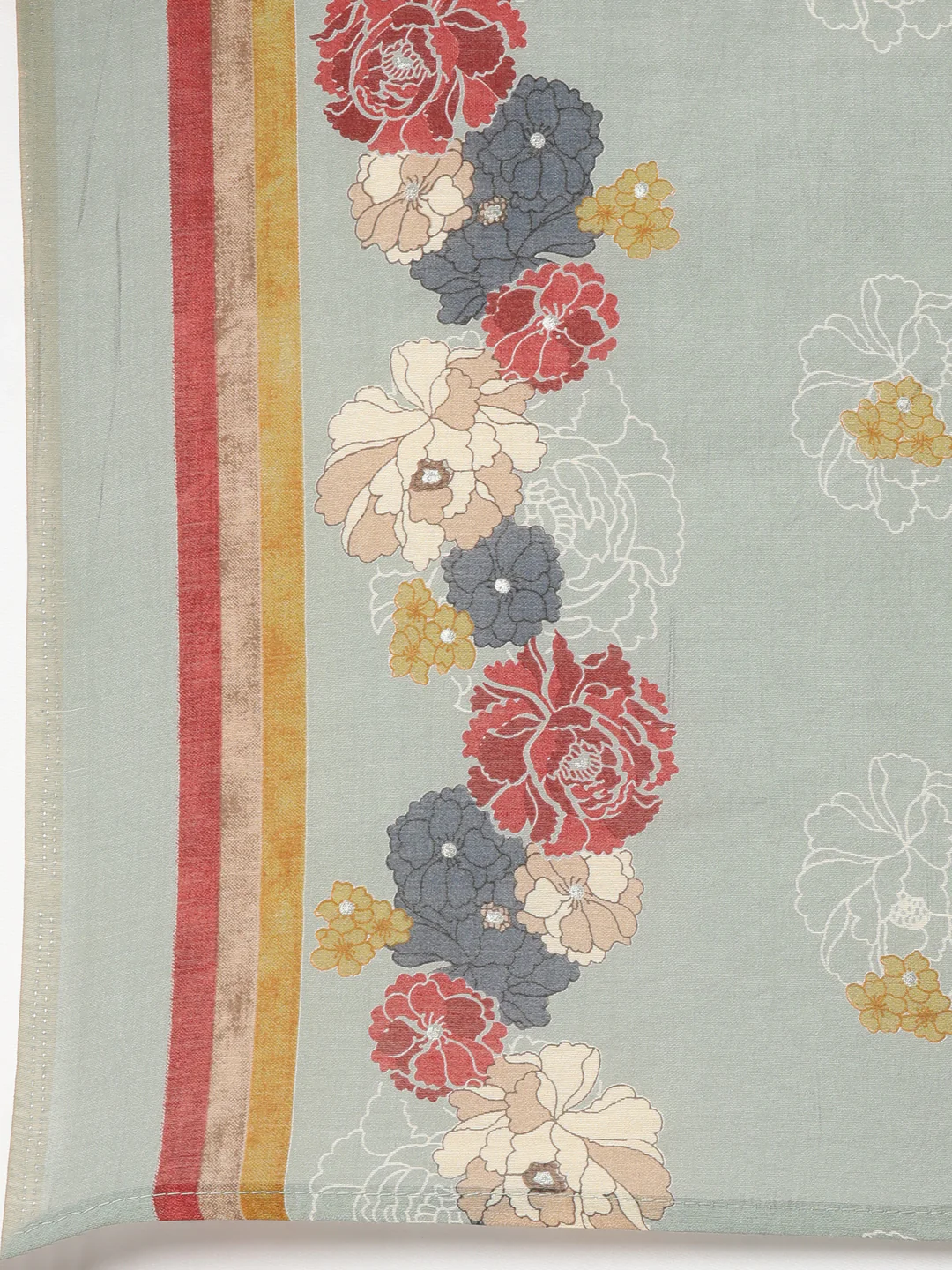 Neerus Regular Straight Floral Kurta And Trousers With Dupatta - Image 7