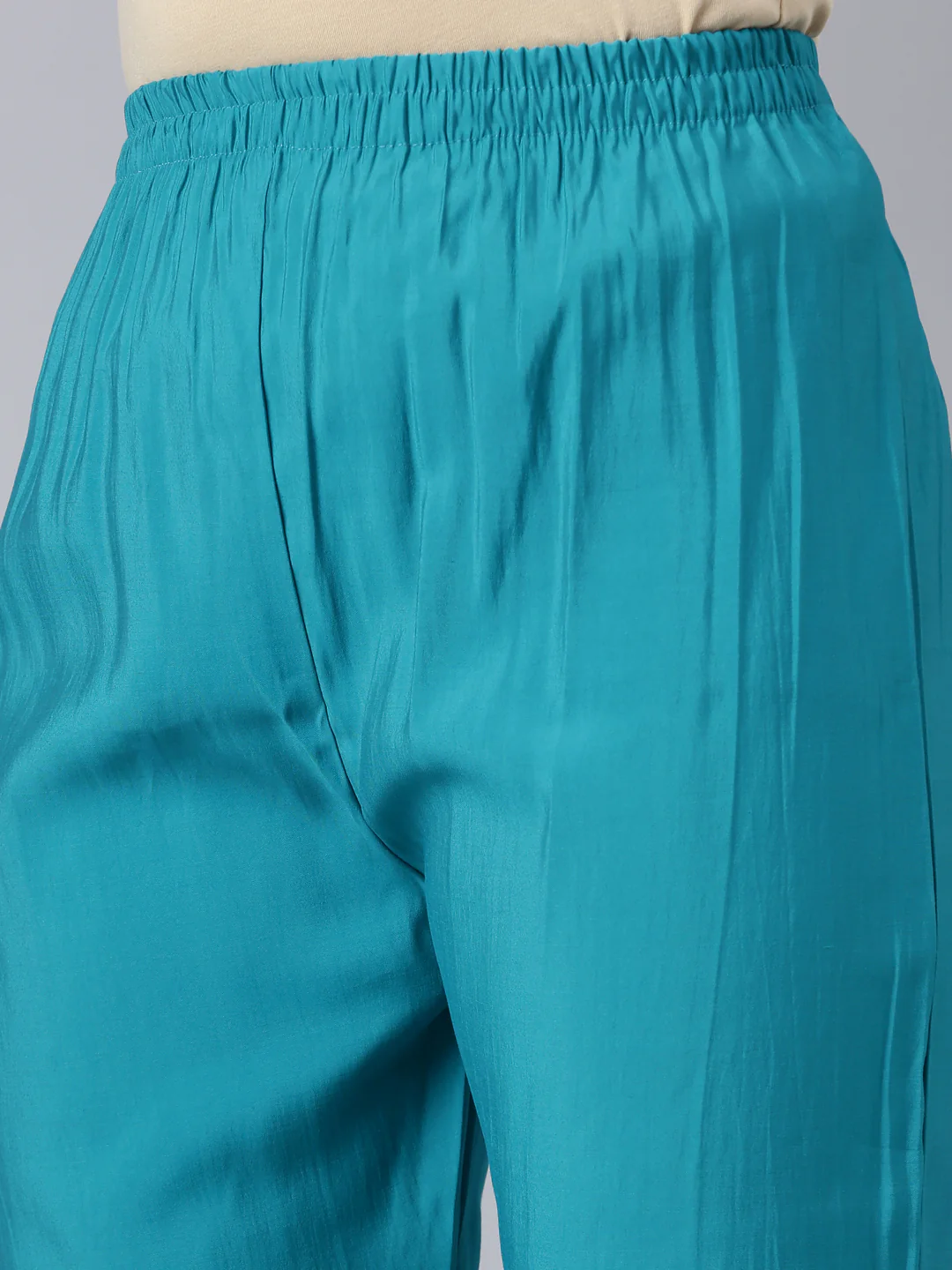 Neerus Blue Regular Straight Floral Kurta And Trousers With Dupatta - Image 6