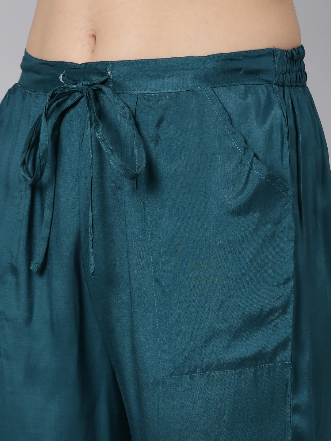 Neerus Blue Regular Straight Paisley Kurta And Trousers With Dupatta - Image 6