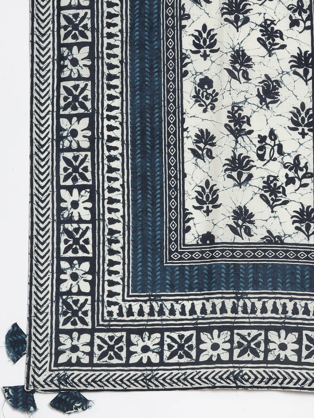 Neerus Blue Regular Straight Printed Kurta and Trousers With Dupatta - Image 7